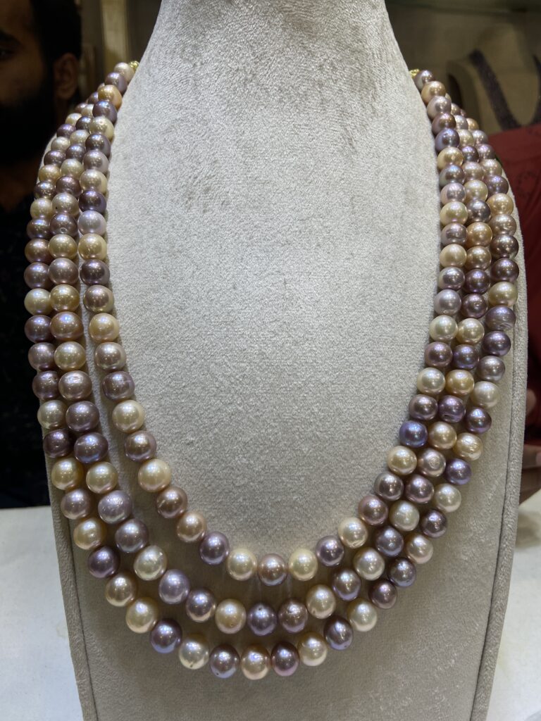 Natural-Color Golden South Sea Pearl With Real Ruby Necklace Silver Cl –  Mangatrai Gems & Jewels Pvt Ltd